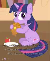 Size: 500x603 | Tagged: apple, artist:dm29, butter, cute, derpibooru import, eating, insane pony thread, safe, solo, twilight sparkle, waffle