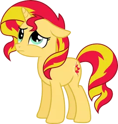 Size: 5230x5500 | Tagged: safe, artist:theshadowstone, derpibooru import, sunset shimmer, pony, unicorn, absurd resolution, cute, female, floppy ears, frown, looking up, mare, sad, sadorable, shimmerbetes, simple background, solo, sunsad shimmer, transparent background, vector