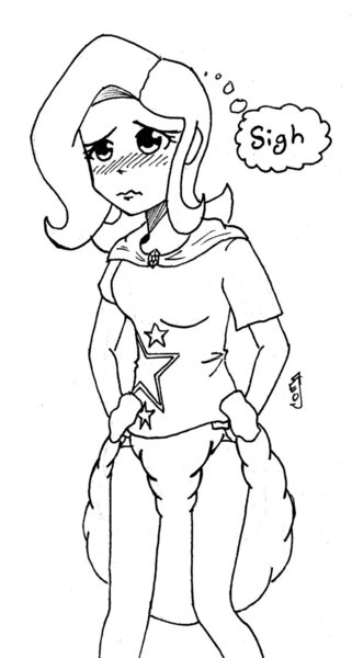Size: 600x1120 | Tagged: artist:geotastic, breasts, diaper, diaper fetish, female, human, humanized, hypermess, impossibly large diaper, messy diaper, monochrome, poop, questionable, scat, solo, trixie