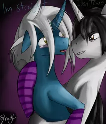 Size: 550x646 | Tagged: safe, artist:dragk, derpibooru import, oc, oc:dragk, unofficial characters only, pony, unicorn, ambiguous gender, clothes, gay, male, socks, straight, striped socks