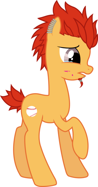 Size: 4305x8168 | Tagged: absurd resolution, artist:tokuberry, blood, danganronpa, derpibooru import, leon kuwata, ponified, safe, simple background, solo, transparent background