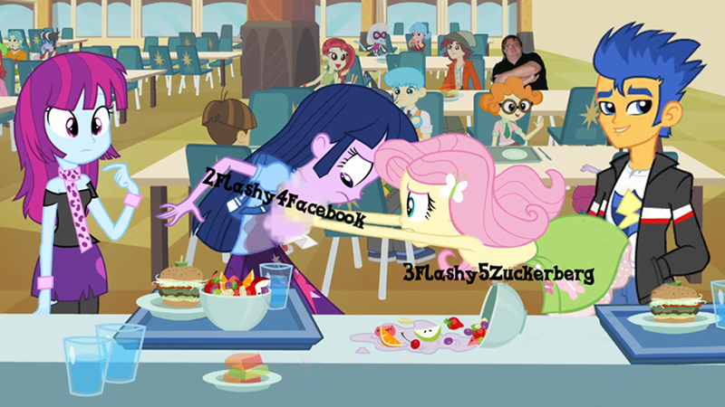 Size: 853x480 | Tagged: questionable, derpibooru import, edit, edited screencap, screencap, flash sentry, fluttershy, mystery mint, nolan north, normal norman, photo finish, twilight sparkle, wiz kid, equestria girls, actor allusion, background human, censored, exploitable meme, facebook, flash sentry savior of the universe, gabe newell, implied, meme, merasmus, nudity, twerking, veggie burger