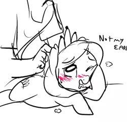 Size: 500x500 | Tagged: ahegao, artist:mt, blushing, cute, derpibooru import, dialogue, diamondbetes, diamond tiara, ear scratch, grayscale, human, monochrome, petting, safe