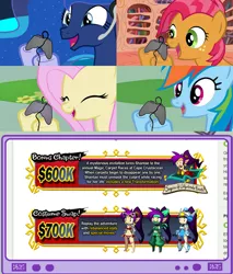 Size: 782x916 | Tagged: babs seed, derpibooru import, exploitable meme, fluttershy, gamer babs, gamerdash, gamer luna, gamershy, kickstarter, meme, obligatory ponies, obligatory pony, princess luna, rainbow dash, safe, shantae, tv meme