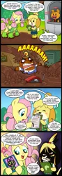 Size: 713x2000 | Tagged: animal crossing, artist:madmax, bottomless, clothes, comic, comic:the town, crossover, death note, fluttershy, isabelle, mr. resetti, partial nudity, safe, sweater, sweatershy