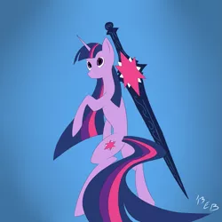 Size: 1995x1995 | Tagged: safe, artist:eccentric bloodstone, derpibooru import, twilight sparkle, solo, sword