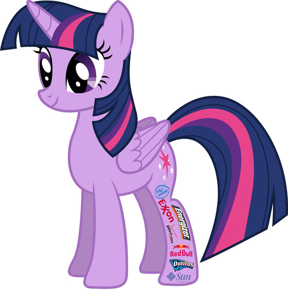 Size: 2000x2022 | Tagged: safe, derpibooru import, twilight sparkle, twilight sparkle (alicorn), alicorn, pony, battery, decal, doritos, energizer, exxon, female, intel, mare, nascar, product placement, red bull, smiling, solo, sponsor, sun, verizon