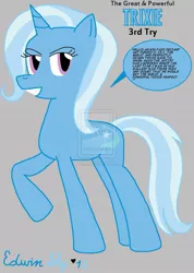 Size: 755x1059 | Tagged: safe, artist:edwinshy, derpibooru import, trixie, pony, unicorn, female, mare, ms paint, smiling, solo, text