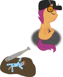 Size: 811x984 | Tagged: artist:terribletransit, baseball bat, crying, derpibooru import, rainbow dash, rainbows make me cry, safe, scootaloo, scout, scoutaloo, team fortress 2