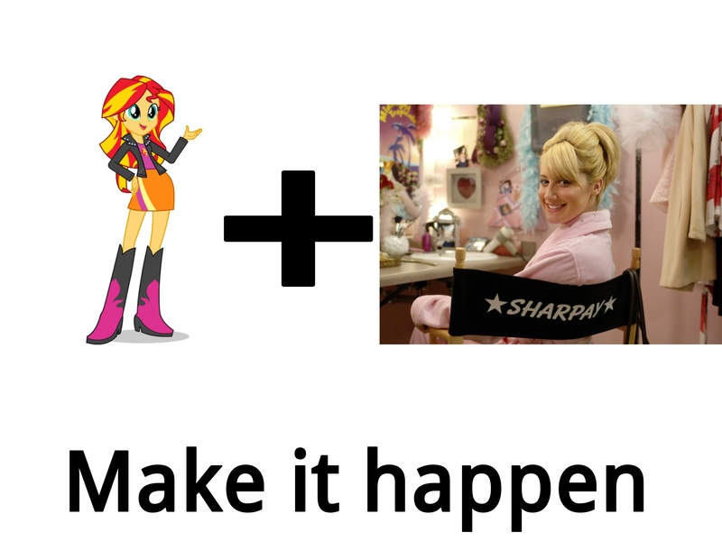 Size: 4000x3000 | Tagged: safe, derpibooru import, sunset shimmer, equestria girls, exploitable meme, high school musical, make it happen, meme, sharpay evans, text