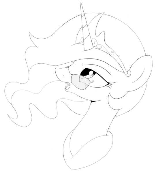 Size: 1220x1353 | Tagged: artist:kas92, derpibooru import, glasses, grayscale, monochrome, portrait, princess celestia, safe, simple background, solo