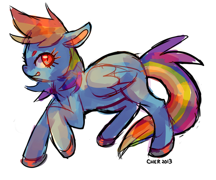 Size: 1260x1050 | Tagged: artist:cherivinca, derpibooru import, rainbow dash, safe, solo