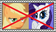 Size: 113x65 | Tagged: safe, artist:fairykitties22, derpibooru import, applejack, rarity, anti-shipping, deviantart stamp, female, lesbian, rarijack, request, shipping, stamp