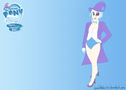Size: 4500x3200 | Tagged: absurd resolution, artist:zamusmjolnir, derpibooru import, human, humanized, leotard, magician outfit, safe, smiling, solo, trixie