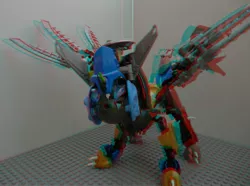 Size: 1811x1346 | Tagged: anaglyph 3d, android, artist:bubsakavermin, barely pony related, bionicle, derpibooru import, hero factory, lego, mecha, prototype, robot, safe