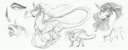 Size: 1425x561 | Tagged: safe, artist:earthsong9405, deleted from derpibooru, derpibooru import, king sombra, alicorn, alicornified, alternate design, bat wings, claws, cloven hooves, fangs, headcanon, image, jpeg, monochrome, pencil drawing, race swap, realistic anatomy, realistic horse legs, sketch, solo, sombra's cutie mark, sombracorn, traditional art, wing claws