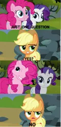 Size: 1920x4000 | Tagged: safe, derpibooru import, edit, edited screencap, screencap, applejack, pinkie pie, rarity, earth pony, pony, unicorn, spike at your service, 1000 hours in ms paint, comic, female, image macro, mare, ms paint