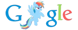 Size: 1800x700 | Tagged: safe, artist:thepatrollpl, derpibooru import, rainbow dash, google, logo, solo, theme