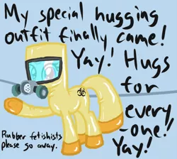 Size: 700x627 | Tagged: artist:arrkhal, ask, biohazard, derpibooru import, hazmat suit, hug, oc, oc:heartcall, safe, solo, tumblr, unofficial characters only