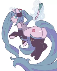 Size: 1280x1600 | Tagged: artist:lumo, derpibooru import, hatsune miku, leek, plot, ponified, suggestive, vocaloid