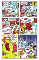 Size: 716x1100 | Tagged: safe, derpibooru import, idw, chance (character), floribunda, giddilee, princess celestia, professor inkwell, alicorn, pony, unicorn, spoiler:comic, spoiler:comicm08, female, gordon ramsay, idw advertisement, male, mare, minerva mcgonagall, narcissa malfoy, preview, radioactive, stallion, tea, tea party, teacan, teacup