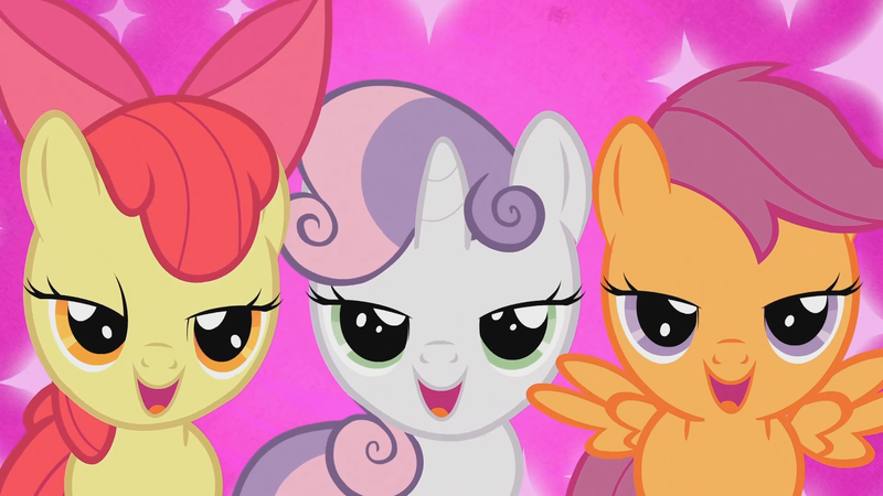 Size: 1920x1080 | Tagged: apple bloom, cutie mark crusaders, derpibooru import, just for sidekicks, lidded eyes, out of context, safe, scootaloo, screencap, season 3, seductive, sweetie belle, wingboner