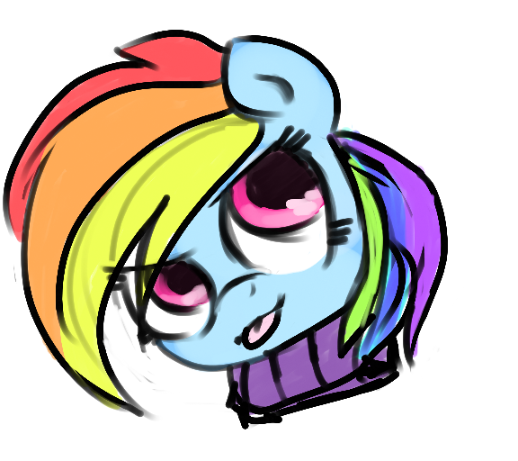 Size: 576x512 | Tagged: safe, artist:riskii, derpibooru import, rainbow dash, clothes, scarf, solo, tongue out