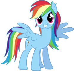 Size: 6500x6270 | Tagged: safe, artist:theshadowstone, derpibooru import, rainbow dash, ponified, pony, equestria girls, absurd resolution, alternate hairstyle, equestria girls ponified, looking at you, simple background, smiling, solo, transparent background, vector