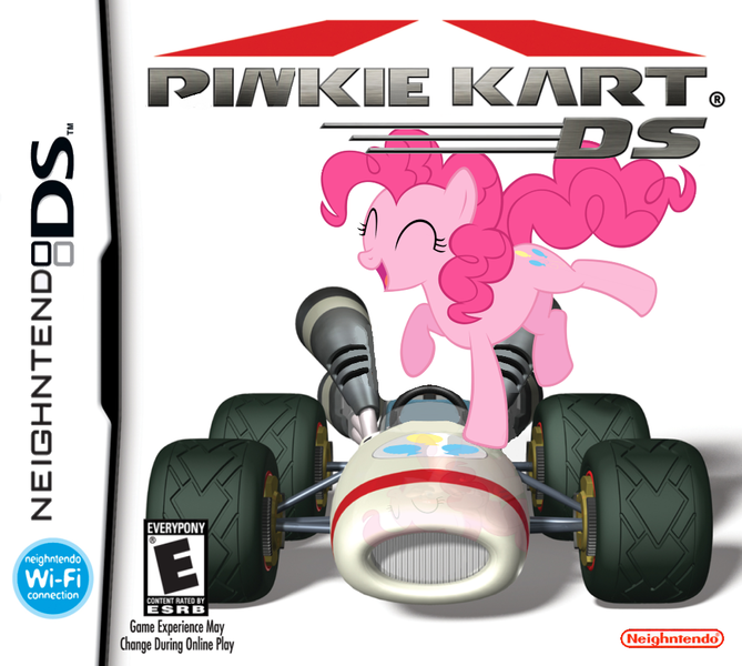 Size: 1000x897 | Tagged: artist:nickyv917, derpibooru import, game cover, mario, mario kart, nintendo, nintendo ds, parody, pinkie pie, safe, super mario bros.