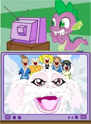 Size: 860x1166 | Tagged: artist:terry, avatar the last airbender, derpibooru import, dragon, exploitable meme, falkor, meme, obligatory pony, oc, oc:terry, safe, spike, terry you magnificent bastard, the neverending story, tv meme