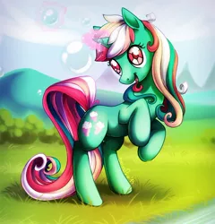 Size: 600x625 | Tagged: artist:shinepawpony, bubble, derpibooru import, fizzy, g1, g1 to g4, generation leap, magic, safe, solo, twinkle eyed pony