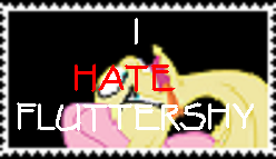 Size: 248x143 | Tagged: artist:rainbowthefox102, derpibooru import, deviantart stamp, drama, fluttershy, hate, hater, safe, stamp, text