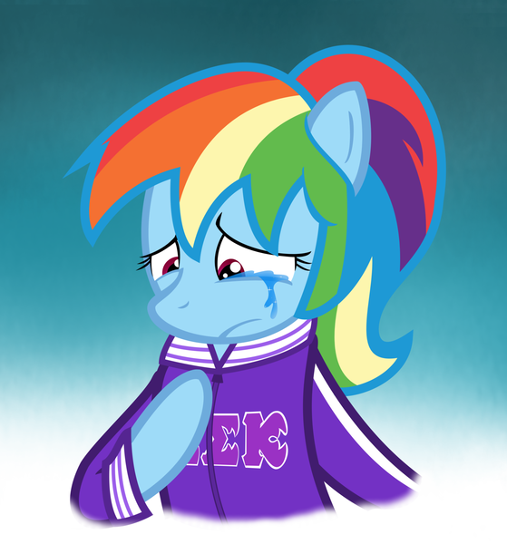 Size: 1280x1373 | Tagged: alternate hairstyle, artist:cartuneslover16, crossover, crying, derpibooru import, eek, monsters university, rainbow dash, safe, slugma slugma kappa, solo