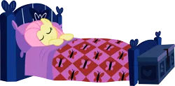 Size: 9996x4907 | Tagged: absurd resolution, artist:pangbot, bed, derpibooru import, fluttershy, safe, simple background, sleeping, solo, transparent background, vector