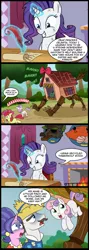 Size: 534x1498 | Tagged: apple bloom, artist:madmax, bow, christianity, comic, cookie crumbles, cookieflanks, cutie mark crusaders, dear princess celestia, derpibooru import, forest, giant crab, hill, hondo flanks, magic, quill, rarity, rarity fighting a giant crab, rarity's parents, religion, safe, scootaloo, sweetie belle, telekinesis, timber wolf, to kill a mockingbird, tree, treehouse