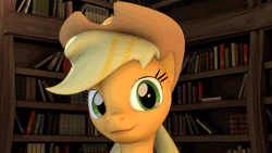 Size: 500x281 | Tagged: safe, artist:drdicksamazingstick, derpibooru import, applejack, earth pony, pony, 3d, animated, female, hat, howdy, looking at you, mare, solo, source filmmaker, wink