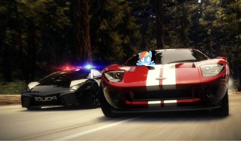 Size: 1279x748 | Tagged: 1000 hours in ms paint, car, car chase, derp, derpibooru import, driving, ford, ford gt, grin, hypercar, insanity, lamborghini, lamborghini reventon, ms paint, need for speed, need for speed: hot pursuit, police, police car, pursuit, rainbow dash, road, safe, smiling, supercar, this will end in high insurance rates, wide eyes