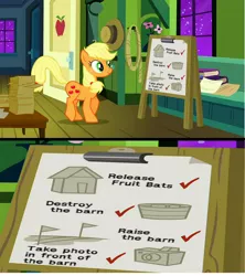 Size: 1920x2160 | Tagged: applejack, derpibooru import, edit, plan, raise this barn, raze this barn, recycle, recycling, reuse, safe