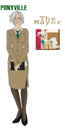 Size: 930x1818 | Tagged: artist:the-orator, businessmare, business suit, derpibooru import, dress suit, human, humanized, mayor mare, safe, solo, source needed