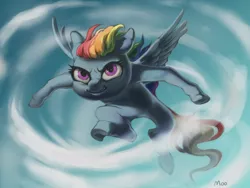 Size: 1200x900 | Tagged: action pose, artist:moo, derpibooru import, flying, rainbow dash, safe, solo