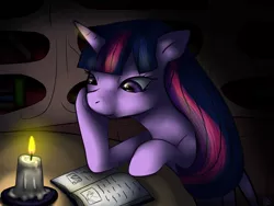 Size: 1024x768 | Tagged: artist:naonii, book, candle, dead source, derpibooru import, night, reading, safe, solo, twilight sparkle