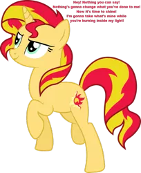 Size: 807x989 | Tagged: safe, derpibooru import, sunset shimmer, pony, burn in my light, mercy drive, randy orton, solo, song reference, wwe