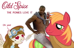 Size: 487x318 | Tagged: safe, artist:multigal, derpibooru import, big macintosh, oc, earth pony, pony, isaiah mustafa, male, old spice, old spice guy, stallion, the man your man could smell like