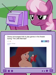 Size: 564x760 | Tagged: ariel, cheerilee, derpibooru import, disney, disney princess, exploitable meme, meme, obligatory pony, safe, sebastian, the little mermaid, tv meme