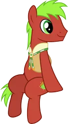 Size: 3857x7000 | Tagged: safe, artist:chainchomp2, derpibooru import, apple cinnamon, earth pony, pony, absurd resolution, apple family member, background pony, bolo tie, collar, male, simple background, sitting, solo, stallion, transparent background, vector