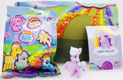 Size: 750x490 | Tagged: blind bag, carrot cake, derpibooru import, fluttershy, grape delight, official, rainbow dash, rainbow power, safe, toy, tropical storm, wave 9