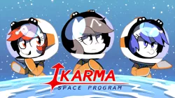 Size: 1280x717 | Tagged: safe, artist:karzahnii, derpibooru import, oc, oc:apathia, oc:discentia, oc:karma, unofficial characters only, unicorn, female, kerbal space program, mare, parody, reddit, space