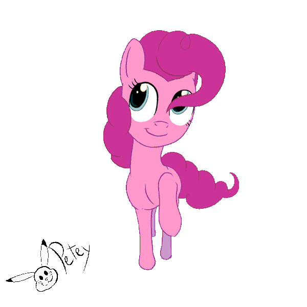 Size: 800x800 | Tagged: safe, artist:pikapetey, derpibooru import, pinkie pie, earth pony, pony, animated, female, frame by frame, mare, signature, simple background, solo, transparent background, vector