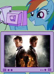 Size: 563x771 | Tagged: david tennant, day of the doctor, derpibooru import, doctor who, eleventh doctor, exploitable meme, john hurt, matt smith, meme, obligatory pony, rainbow dash, safe, tenth doctor, tv meme, war doctor