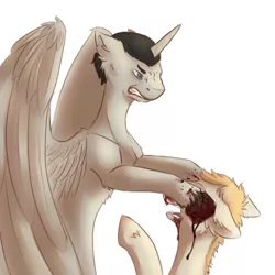 Size: 500x500 | Tagged: grimdark, artist:bitter--tea, derpibooru import, ponified, alicorn, pony, admiral marcus, blood, fatality, john harrison, khan, khan noonien singh, skull crush, star trek, star trek into darkness